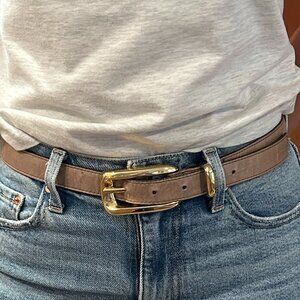 Tan Belt with Gold Colored Buckle
